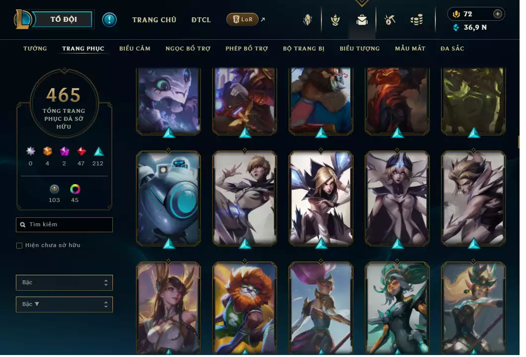 Ảnh Morgana Tím + Yasuo Tím + 465 Skin 5vs5