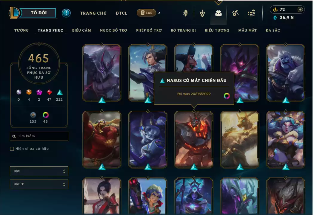 Ảnh Morgana Tím + Yasuo Tím + 465 Skin 5vs5