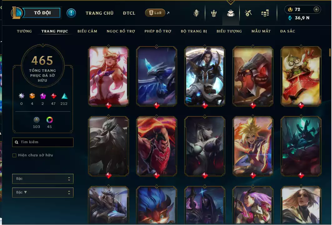 Ảnh Morgana Tím + Yasuo Tím + 465 Skin 5vs5