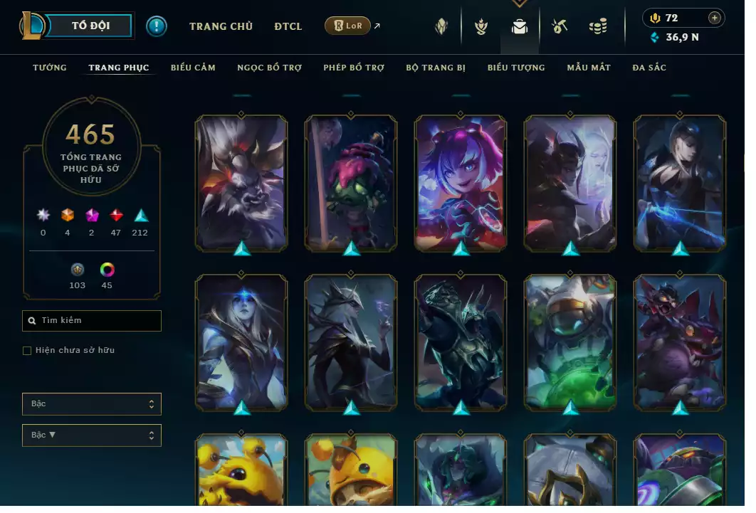 Ảnh Morgana Tím + Yasuo Tím + 465 Skin 5vs5