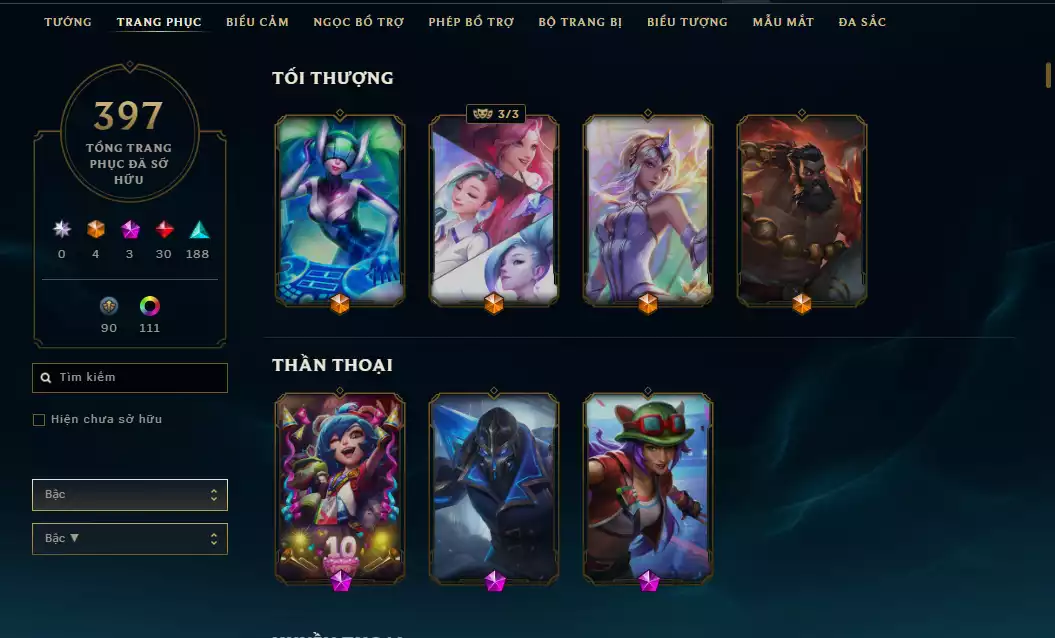 Ảnh Main Thresh 500k Thông Thạo - 112 Đa Sắc - 39 Mẫu Mắt - Nhiều Skin Đẹp