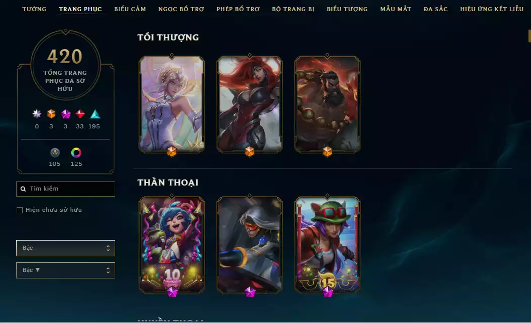 Ảnh 👊Main LeeSin 500k Thông Thạo - 128 Đa Sắc - 52 Mẫu Mắt - Rank Elo Cao + TFT lulu tí nị thường