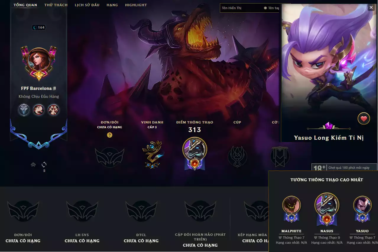 Main Top Skin Ngon - TFT Yasuo Long Kiếm Tí Nị Tím 💜