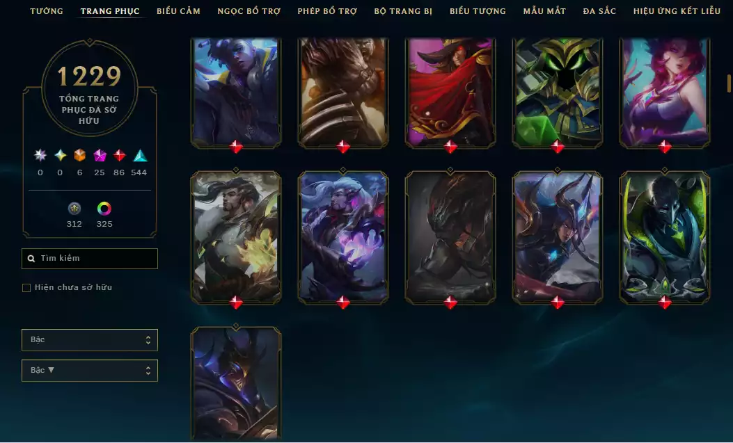 Ảnh Acc Vip Main Thresh 800k Thông Thạo - 19 Hàng Hiệu - Nhiều Skin Đẹp + Khung - 5 Biểu Cảm Cao Thủ - 335 Đa Sắc - TFT Nhiều