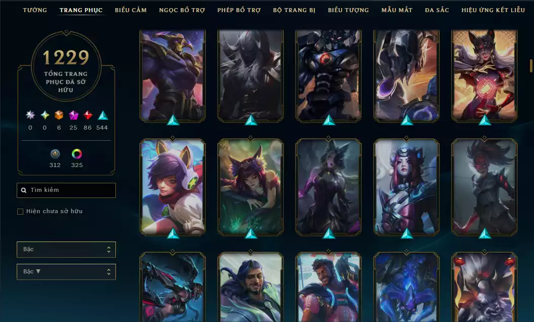 Ảnh Acc Vip Main Thresh 800k Thông Thạo - 19 Hàng Hiệu - Nhiều Skin Đẹp + Khung - 5 Biểu Cảm Cao Thủ - 335 Đa Sắc - TFT Nhiều