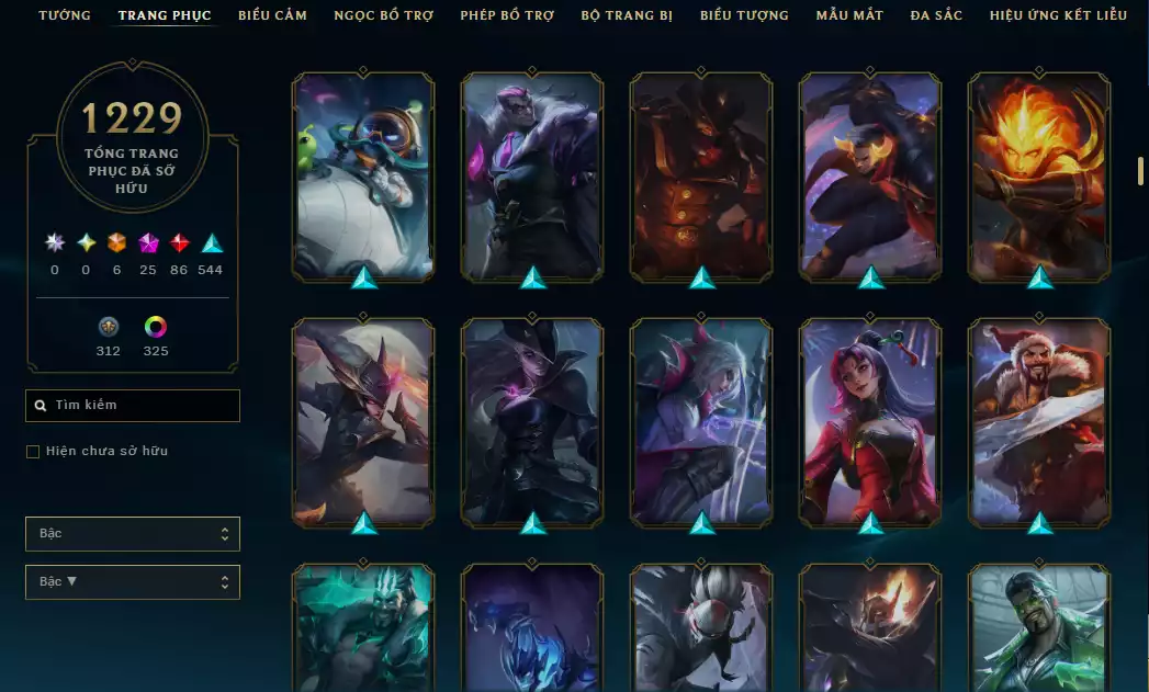 Ảnh Acc Vip Main Thresh 800k Thông Thạo - 19 Hàng Hiệu - Nhiều Skin Đẹp + Khung - 5 Biểu Cảm Cao Thủ - 335 Đa Sắc - TFT Nhiều