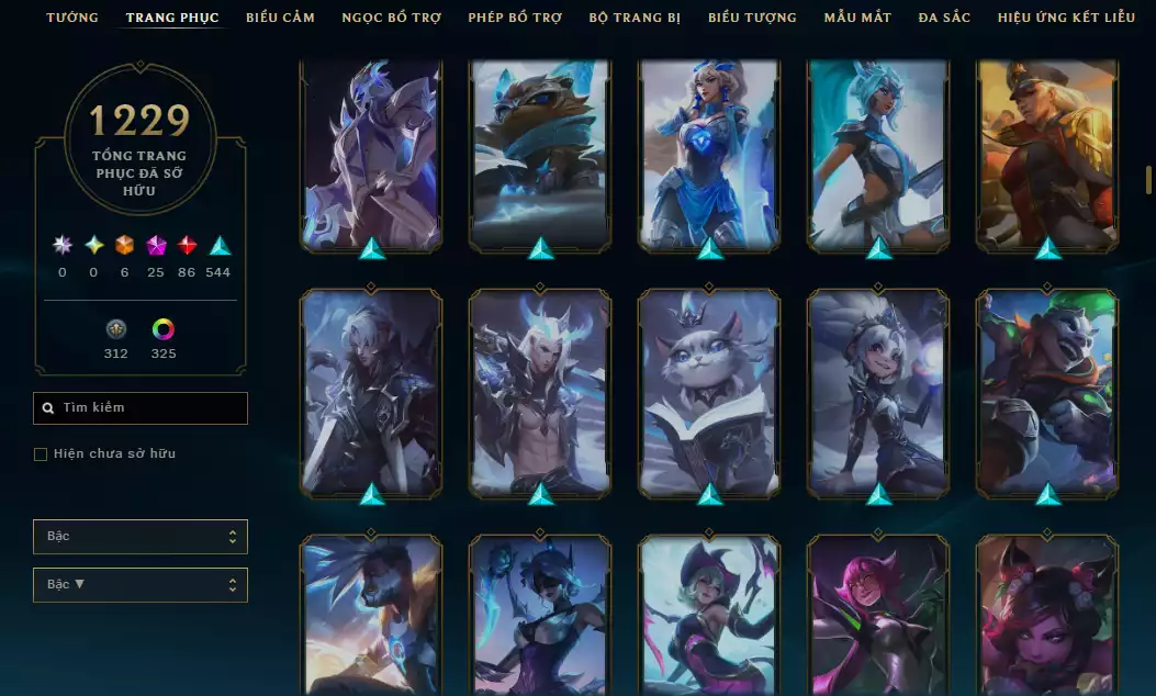 Ảnh Acc Vip Main Thresh 800k Thông Thạo - 19 Hàng Hiệu - Nhiều Skin Đẹp + Khung - 5 Biểu Cảm Cao Thủ - 335 Đa Sắc - TFT Nhiều