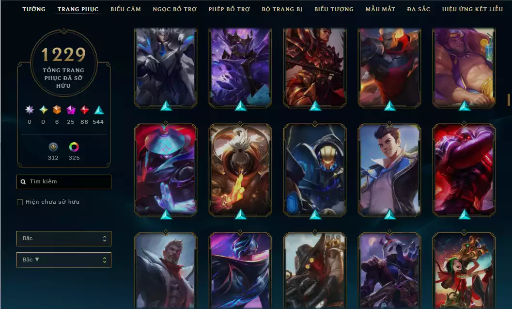 Ảnh Acc Vip Main Thresh 800k Thông Thạo - 19 Hàng Hiệu - Nhiều Skin Đẹp + Khung - 5 Biểu Cảm Cao Thủ - 335 Đa Sắc - TFT Nhiều