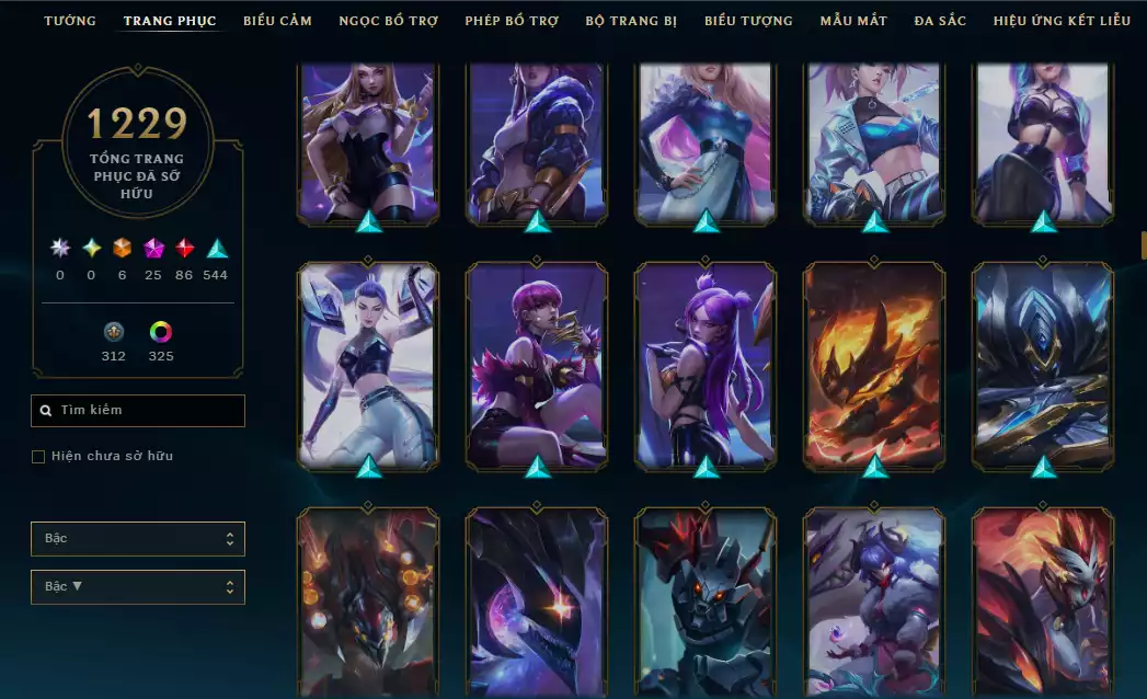 Ảnh Acc Vip Main Thresh 800k Thông Thạo - 19 Hàng Hiệu - Nhiều Skin Đẹp + Khung - 5 Biểu Cảm Cao Thủ - 335 Đa Sắc - TFT Nhiều