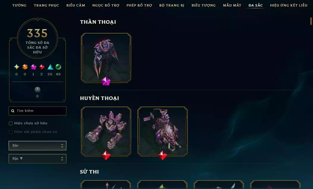 Ảnh Acc Vip Main Thresh 800k Thông Thạo - 19 Hàng Hiệu - Nhiều Skin Đẹp + Khung - 5 Biểu Cảm Cao Thủ - 335 Đa Sắc - TFT Nhiều
