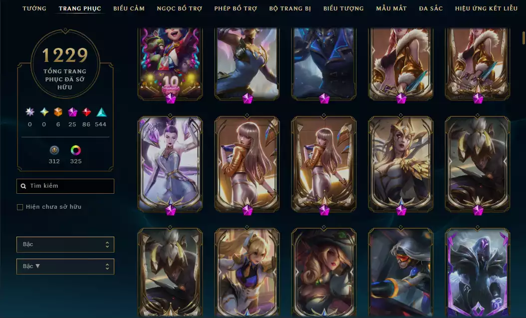 Ảnh Acc Vip Main Thresh 800k Thông Thạo - 19 Hàng Hiệu - Nhiều Skin Đẹp + Khung - 5 Biểu Cảm Cao Thủ - 335 Đa Sắc - TFT Nhiều