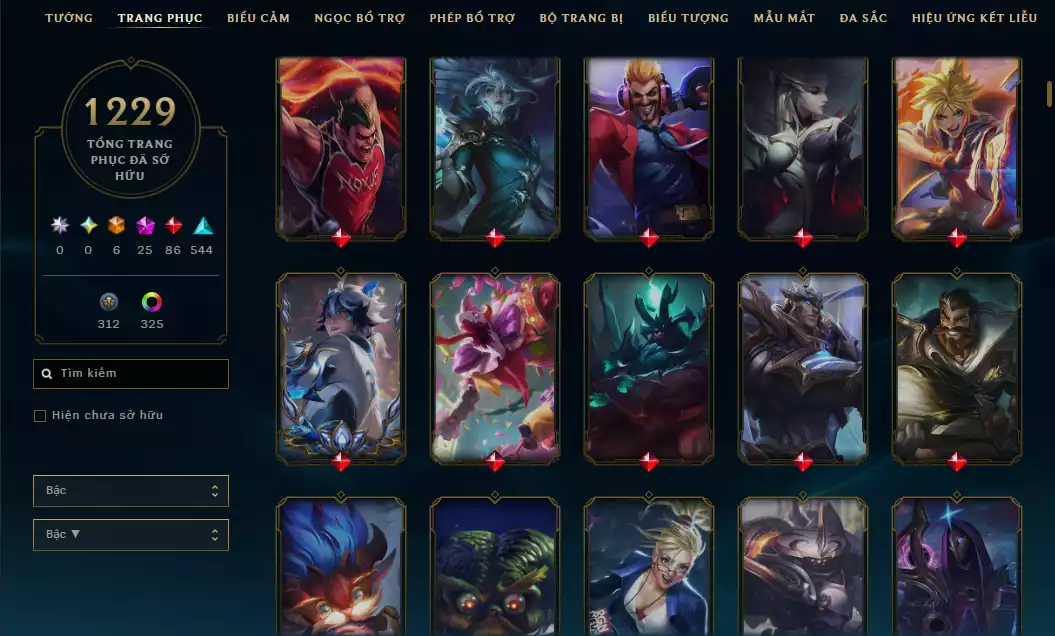 Ảnh Acc Vip Main Thresh 800k Thông Thạo - 19 Hàng Hiệu - Nhiều Skin Đẹp + Khung - 5 Biểu Cảm Cao Thủ - 335 Đa Sắc - TFT Nhiều