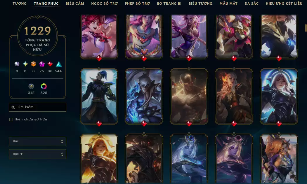 Ảnh Acc Vip Main Thresh 800k Thông Thạo - 19 Hàng Hiệu - Nhiều Skin Đẹp + Khung - 5 Biểu Cảm Cao Thủ - 335 Đa Sắc - TFT Nhiều