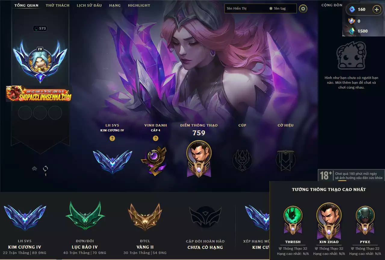 Rank Elo Cao - Nhiều Skin Đẹp - Leona Tinh Thể Pha Lê - TFT dư 160 Kỉ Vật Kho Báu ( 1 Hàng Hiệu ) - 137 Đa Sắc
