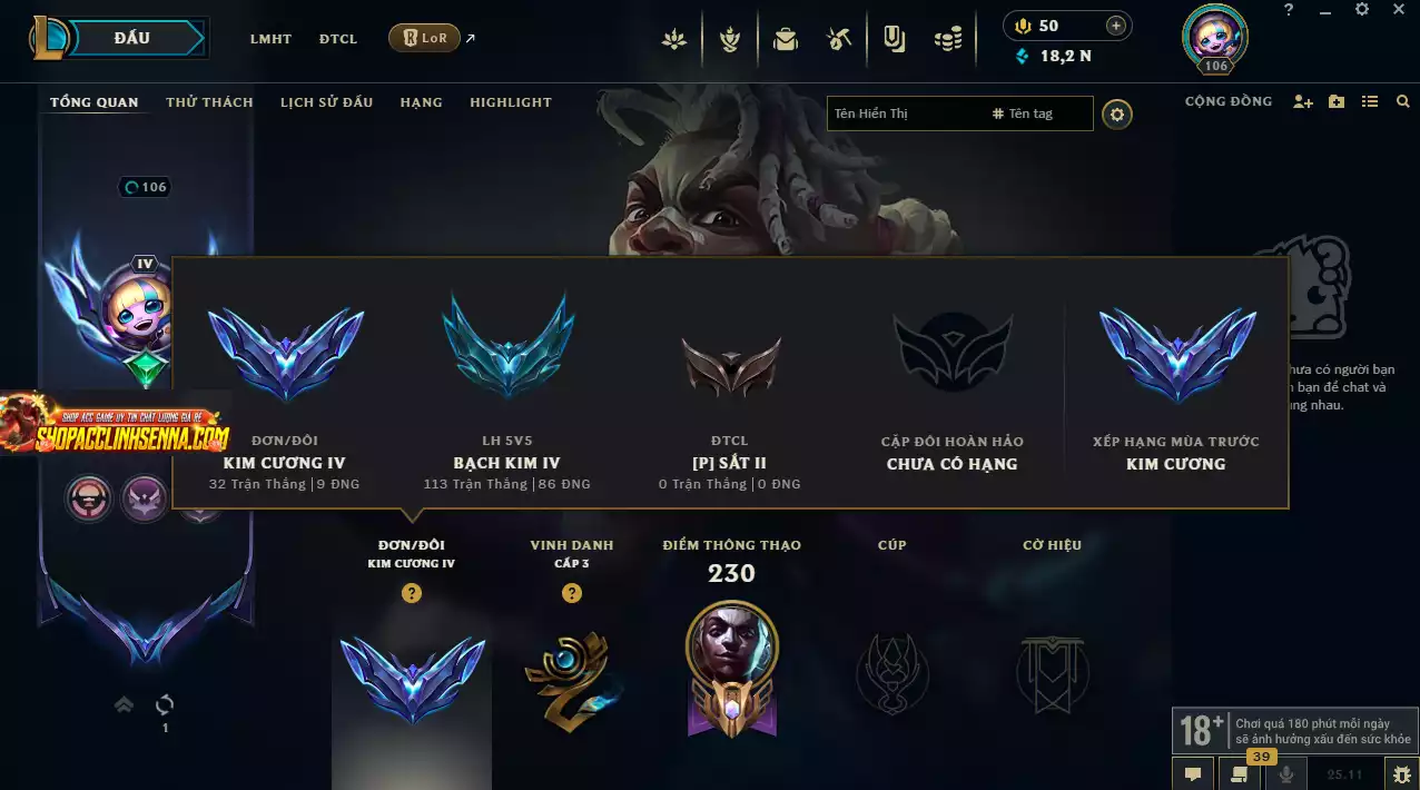 💎 Rank Kim Cương - Elo Ngon Cao Thủ Biểu Cảm Cao Thủ - Main Ekko Skin Đẹp🔥