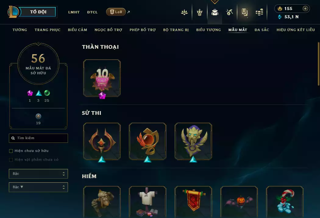 Ảnh ️🤹2 Hàng Hiệu - Nhiều Trang Phục Đẹp Mắt 🎮 - 239 Biểu Cảm - 56 Mẫu Mắt - TFT Dư 4k2 Pha Lê Xứ Sở
