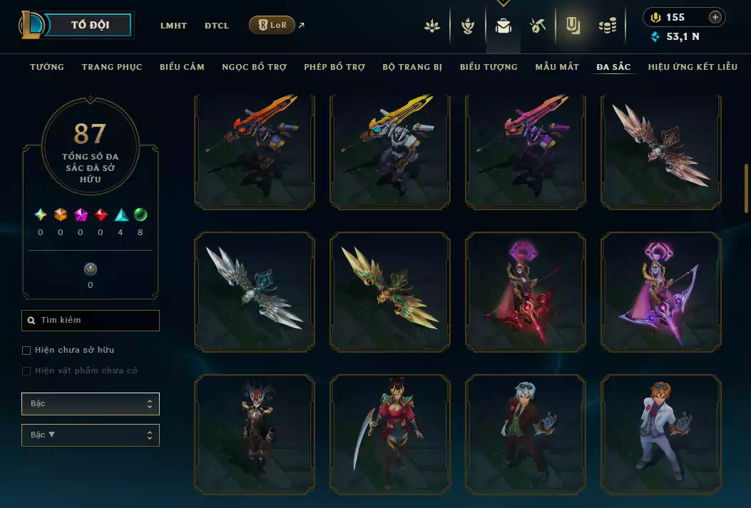 Ảnh ️🤹2 Hàng Hiệu - Nhiều Trang Phục Đẹp Mắt 🎮 - 239 Biểu Cảm - 56 Mẫu Mắt - TFT Dư 4k2 Pha Lê Xứ Sở