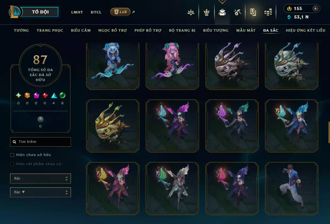 Ảnh ️🤹2 Hàng Hiệu - Nhiều Trang Phục Đẹp Mắt 🎮 - 239 Biểu Cảm - 56 Mẫu Mắt - TFT Dư 4k2 Pha Lê Xứ Sở