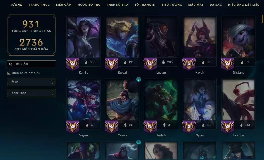 Ảnh ( Khách Đã Góp )( 4 Hàng Hiệu - 540 Mảnh Kỉ Vật Kho Báu )Main ADC ☄️ 515k Thông Thạo Kaisa - ( Skin Cổ Riven QQ 2012 - Riot Nasus k9..)