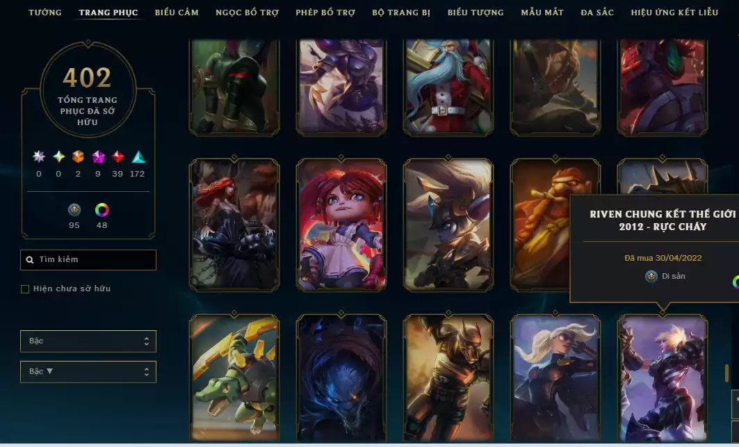 Ảnh ( Khách Đã Góp )( 4 Hàng Hiệu - 540 Mảnh Kỉ Vật Kho Báu )Main ADC ☄️ 515k Thông Thạo Kaisa - ( Skin Cổ Riven QQ 2012 - Riot Nasus k9..)
