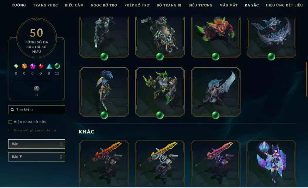 Ảnh ( Khách Đã Góp )( 4 Hàng Hiệu - 540 Mảnh Kỉ Vật Kho Báu )Main ADC ☄️ 515k Thông Thạo Kaisa - ( Skin Cổ Riven QQ 2012 - Riot Nasus k9..)