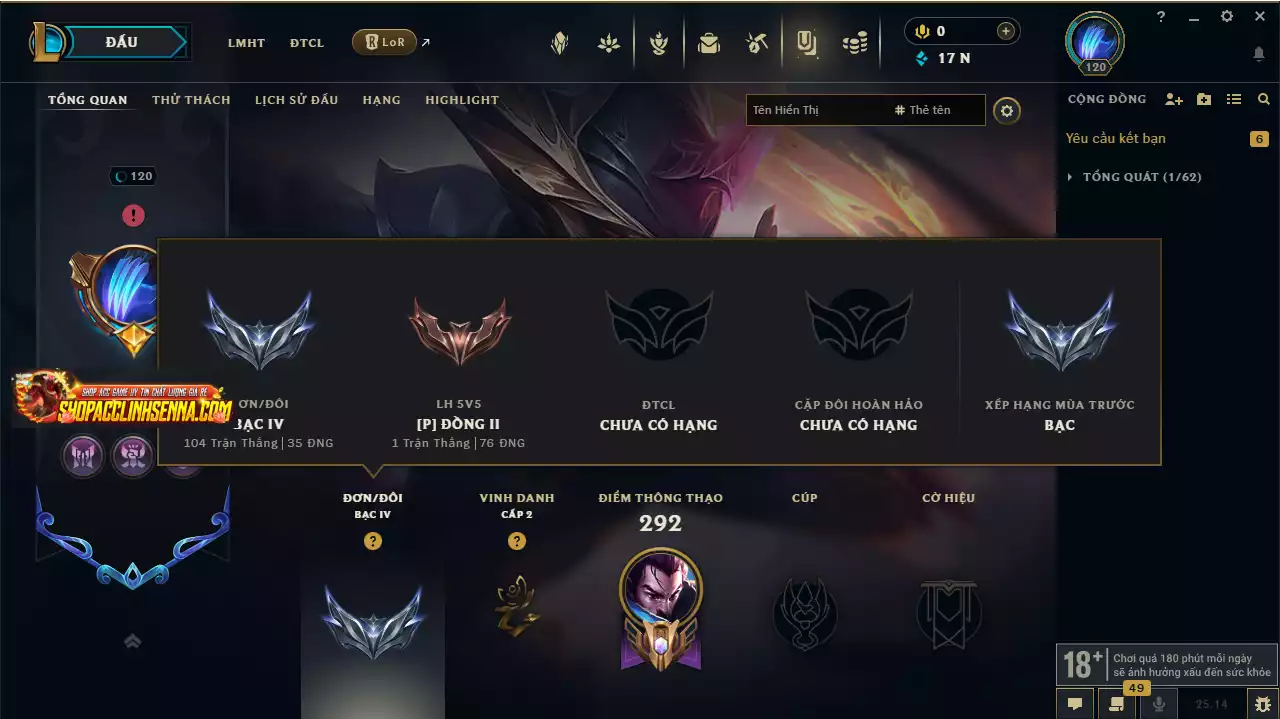 Main Quốc Dân - SKin Ổn - Rank Elo + Điểm Ngon