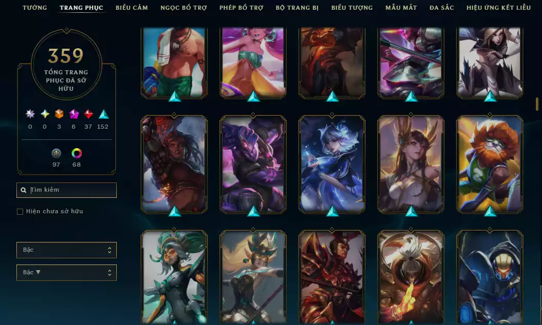 Ảnh Arcane Catlyn HH - Katarina HH - Sett HH - Khung Noxus - Nhiều Trang Phục Đẹp Mắt LeeSin 780K Thông Thạo