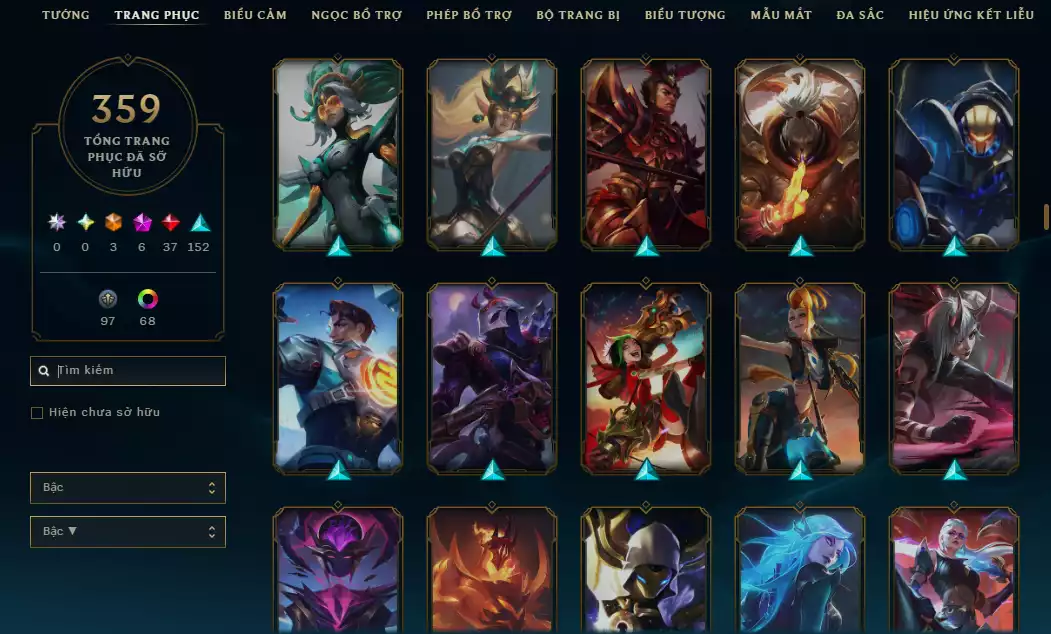 Ảnh Arcane Catlyn HH - Katarina HH - Sett HH - Khung Noxus - Nhiều Trang Phục Đẹp Mắt LeeSin 780K Thông Thạo