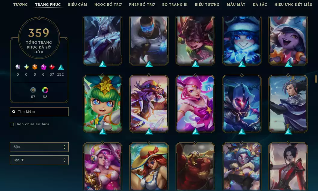 Ảnh Arcane Catlyn HH - Katarina HH - Sett HH - Khung Noxus - Nhiều Trang Phục Đẹp Mắt LeeSin 780K Thông Thạo
