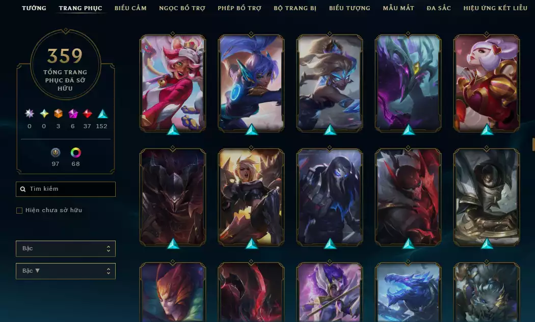 Ảnh Arcane Catlyn HH - Katarina HH - Sett HH - Khung Noxus - Nhiều Trang Phục Đẹp Mắt LeeSin 780K Thông Thạo