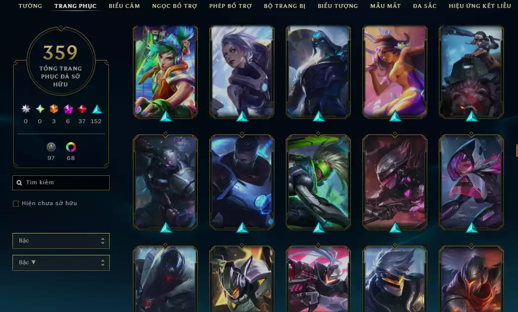 Ảnh Arcane Catlyn HH - Katarina HH - Sett HH - Khung Noxus - Nhiều Trang Phục Đẹp Mắt LeeSin 780K Thông Thạo