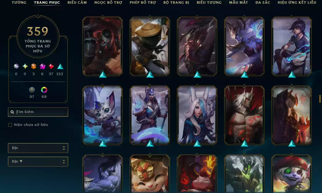 Ảnh Arcane Catlyn HH - Katarina HH - Sett HH - Khung Noxus - Nhiều Trang Phục Đẹp Mắt LeeSin 780K Thông Thạo