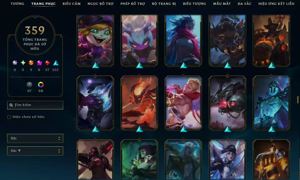 Ảnh Arcane Catlyn HH - Katarina HH - Sett HH - Khung Noxus - Nhiều Trang Phục Đẹp Mắt LeeSin 780K Thông Thạo