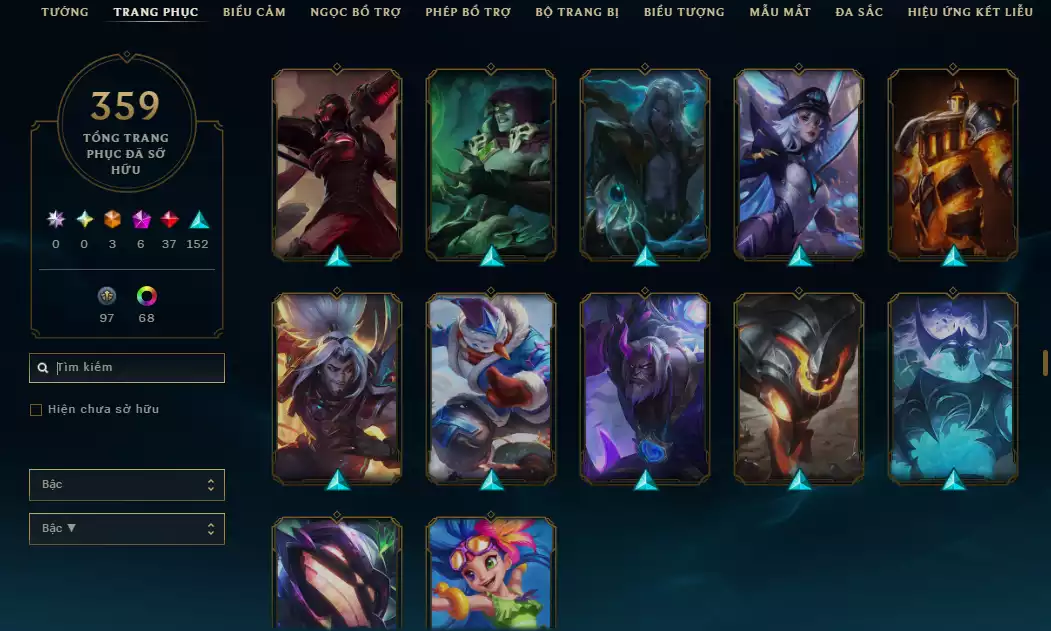 Ảnh Arcane Catlyn HH - Katarina HH - Sett HH - Khung Noxus - Nhiều Trang Phục Đẹp Mắt LeeSin 780K Thông Thạo