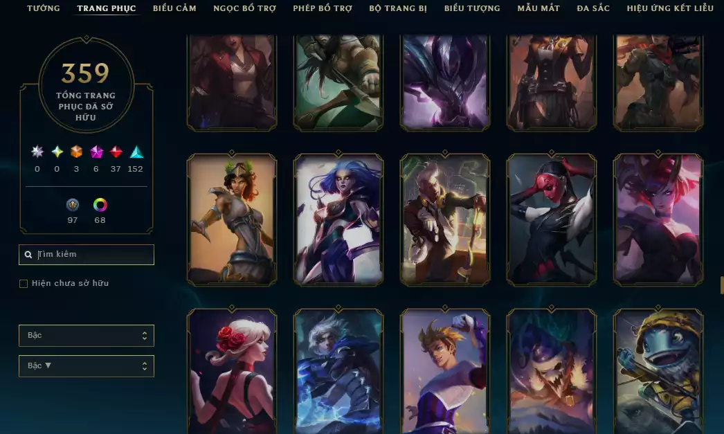Ảnh Arcane Catlyn HH - Katarina HH - Sett HH - Khung Noxus - Nhiều Trang Phục Đẹp Mắt LeeSin 780K Thông Thạo