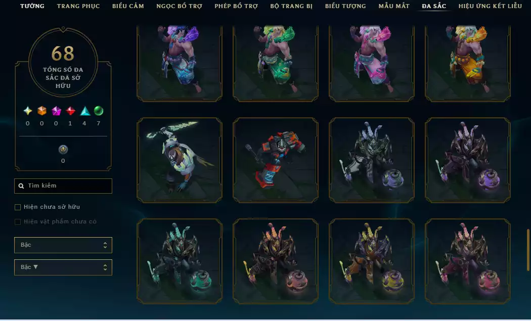 Ảnh Arcane Catlyn HH - Katarina HH - Sett HH - Khung Noxus - Nhiều Trang Phục Đẹp Mắt LeeSin 780K Thông Thạo