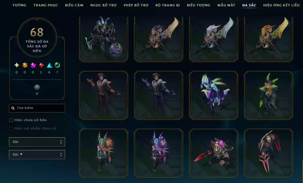 Ảnh Arcane Catlyn HH - Katarina HH - Sett HH - Khung Noxus - Nhiều Trang Phục Đẹp Mắt LeeSin 780K Thông Thạo
