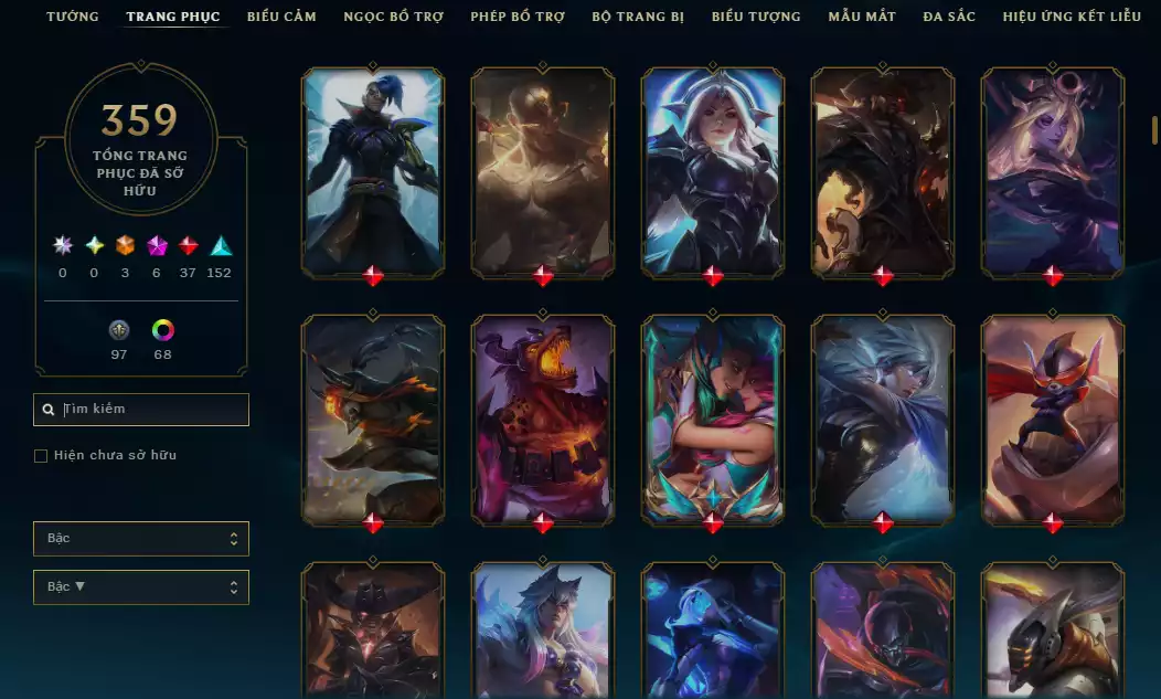 Ảnh Arcane Catlyn HH - Katarina HH - Sett HH - Khung Noxus - Nhiều Trang Phục Đẹp Mắt LeeSin 780K Thông Thạo