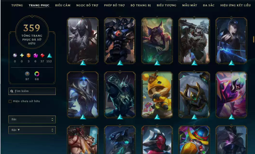 Ảnh Arcane Catlyn HH - Katarina HH - Sett HH - Khung Noxus - Nhiều Trang Phục Đẹp Mắt LeeSin 780K Thông Thạo
