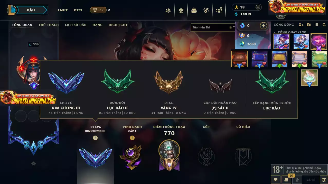 Main Top - Nhiều Skin Mới Ra Mắt - (4 Hàng Hiệu - Yone , Miss4tun , K`Sante,Zed - Ahri Suối Nước Nóng - Biểu Tượng/ Biểu Cảm ( Đại Cao Thủ , Cao Thủ , Cao Thủ DTCl ) - TFT AKali Tím + Ashe Tí Nị Thường