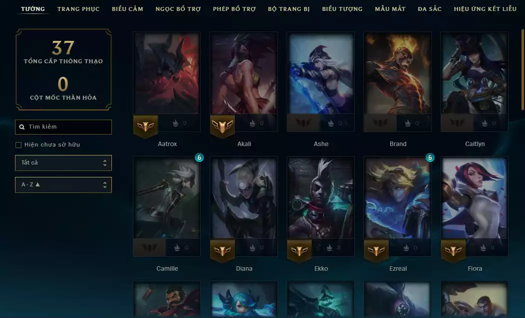 Ảnh Acc Smurf Rank Bạch Kim Elo Cao - Main Rừng - Còn Dư Nhiều Mảnh Tướng
