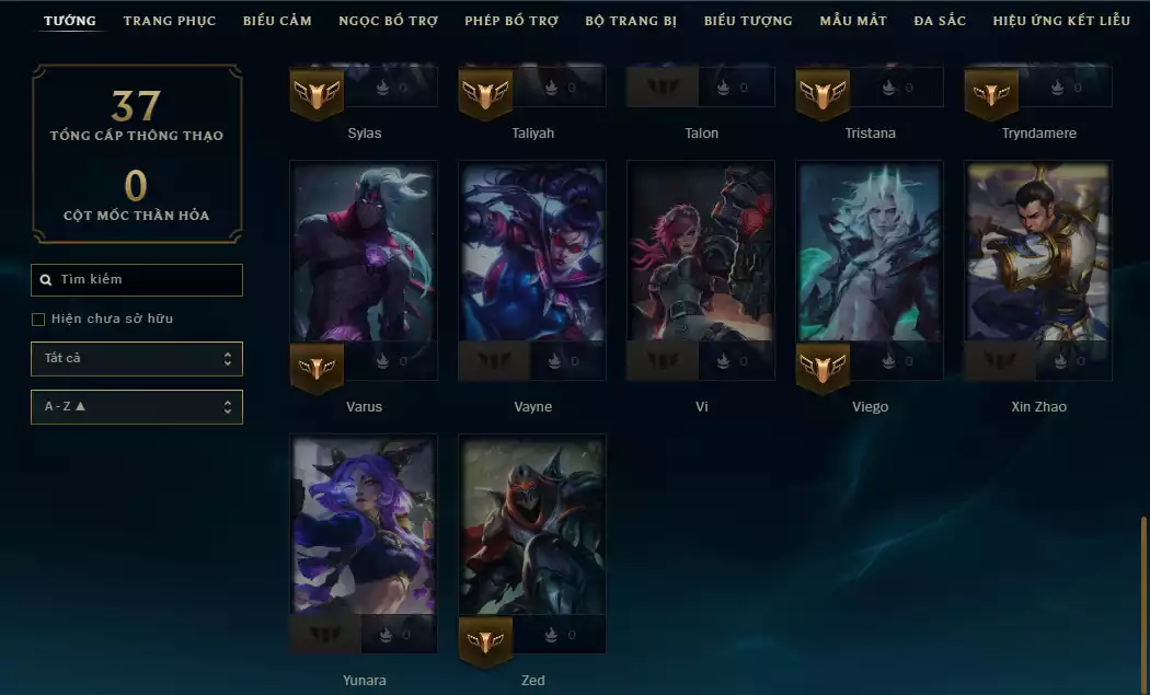 Ảnh Acc Smurf Rank Bạch Kim Elo Cao - Main Rừng - Còn Dư Nhiều Mảnh Tướng