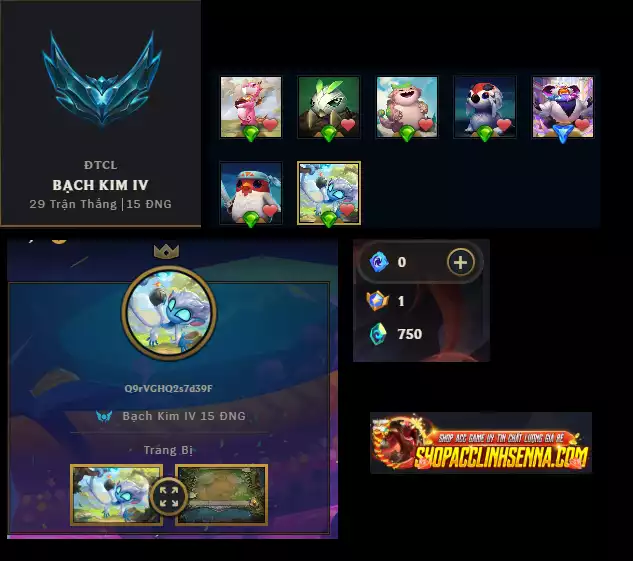 TFT RANK BẠCH KIM ELO CAO - TRẮNG THÔNG TIN