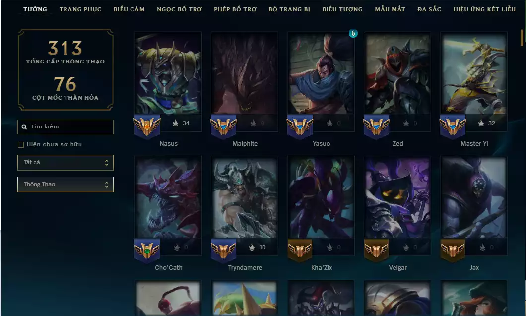 Ảnh Acc Unrank - Main Top - Nhiều Trang Phục Top - TFT YaSuo Long Kiếm Tí Nị Tím 💜