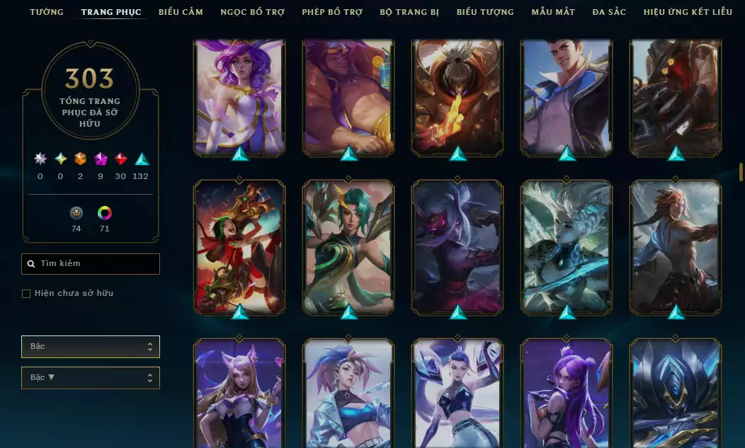 Ảnh (6 Hàng Hiệu) Main Yasuo - 9 Skin - 1 triệu659 Thông Thạo Yasuo - Khung Trang Phục - TFT Nhiều Pet