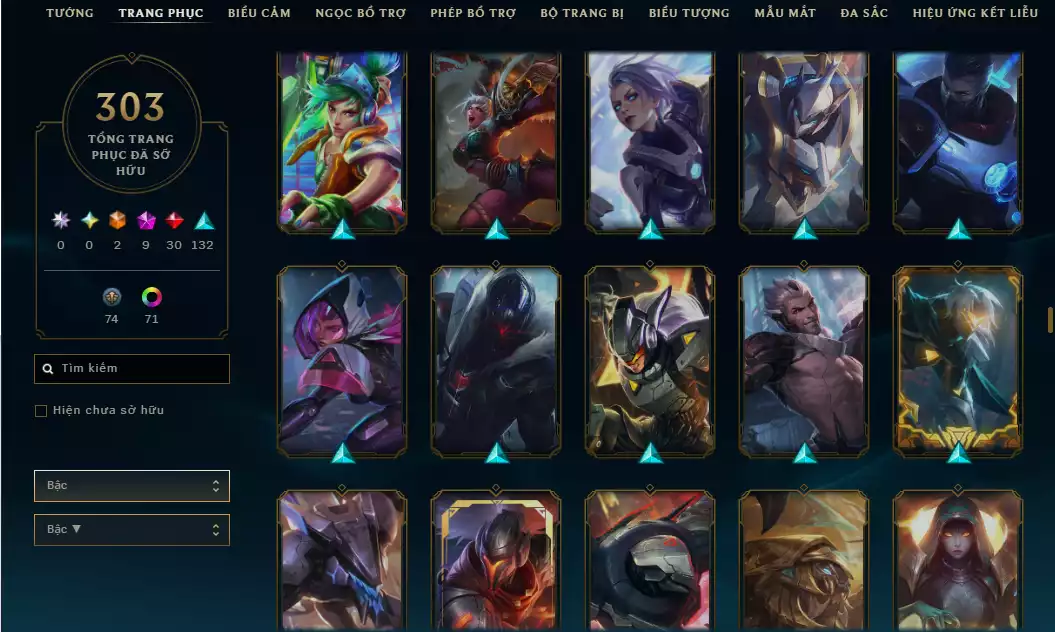 Ảnh (6 Hàng Hiệu) Main Yasuo - 9 Skin - 1 triệu659 Thông Thạo Yasuo - Khung Trang Phục - TFT Nhiều Pet