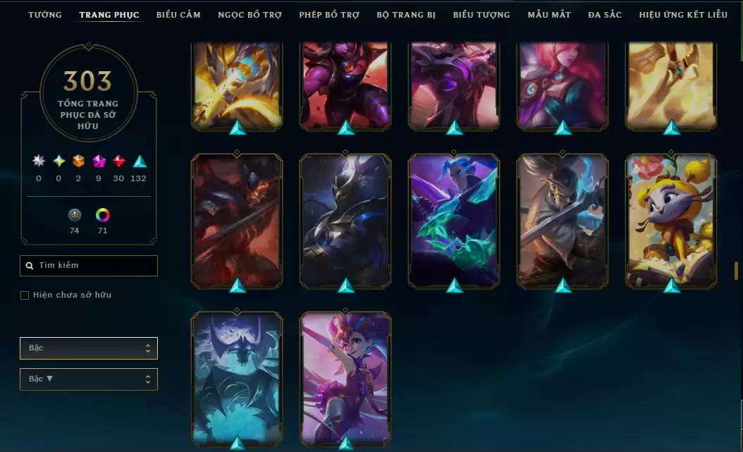 Ảnh (6 Hàng Hiệu) Main Yasuo - 9 Skin - 1 triệu659 Thông Thạo Yasuo - Khung Trang Phục - TFT Nhiều Pet