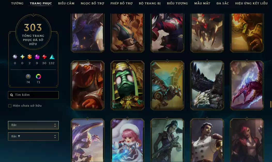 Ảnh (6 Hàng Hiệu) Main Yasuo - 9 Skin - 1 triệu659 Thông Thạo Yasuo - Khung Trang Phục - TFT Nhiều Pet