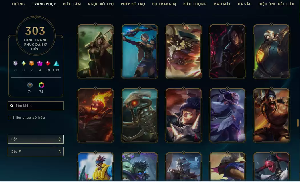 Ảnh (6 Hàng Hiệu) Main Yasuo - 9 Skin - 1 triệu659 Thông Thạo Yasuo - Khung Trang Phục - TFT Nhiều Pet