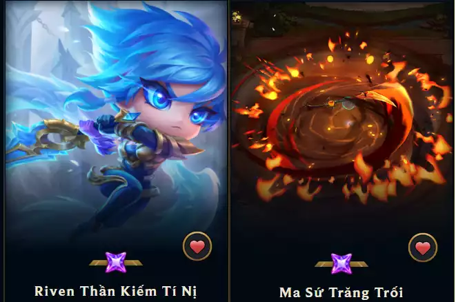 Riven Thần Kiếm Tí NỊ Tím 💜 + Chưởng Lực Ma Sứ Trăng Trối